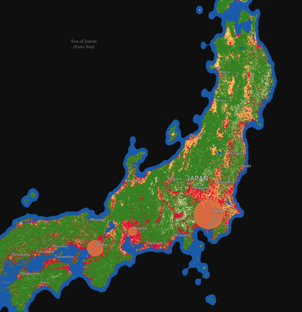 Land usage of Japan